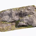 Natural Stone And Wood Materials With Rough Texture And Mossy Surface
