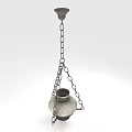 Industrial Style Metal Chandelier with Hanging Chain and Round Shade Design