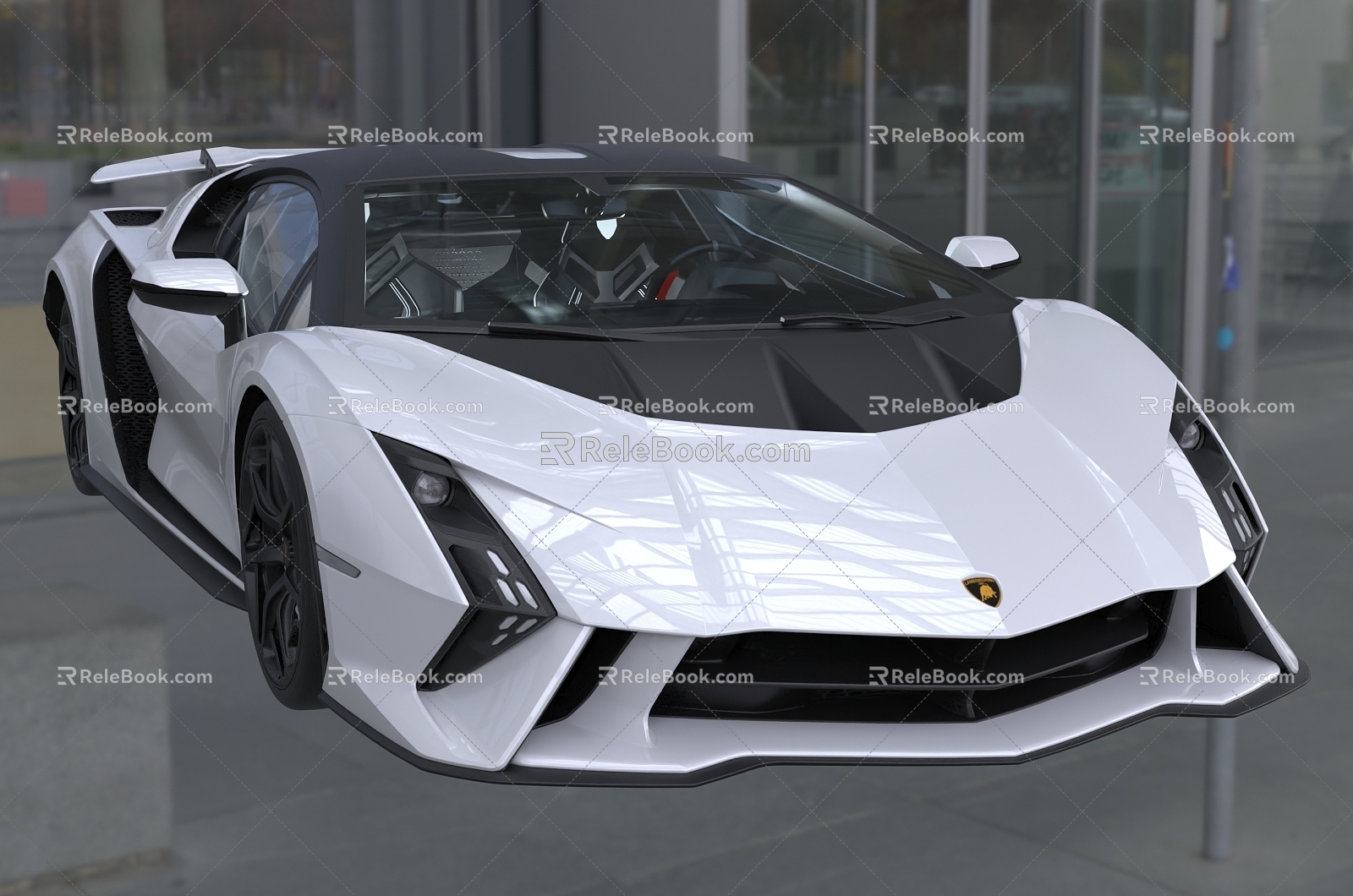 Hyundai Lamborghini Lamborghini Ultra sports car Car with Interior 3d model