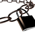 Modern lock security lock key lock chain 3d model