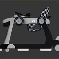 Baby Walker With Race Car Design Checkerboard Seat And Four Wheels For Toddlers