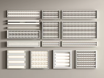 Various Design Grille Lights with Different Shapes for Commercial Interior Lighting 3d model