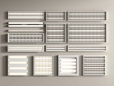 Various Design Grille Lights with Different Shapes for Commercial Interior Lighting 3d model