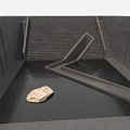 Modern Garden Ornament With Water Pool Geometric Structure And Floating Stone Decor