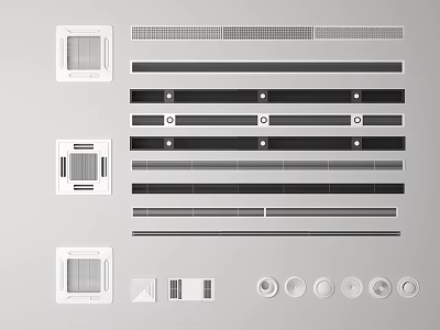Various Design Styles of Air Conditioner Vents for Modern Home Interiors 3d model