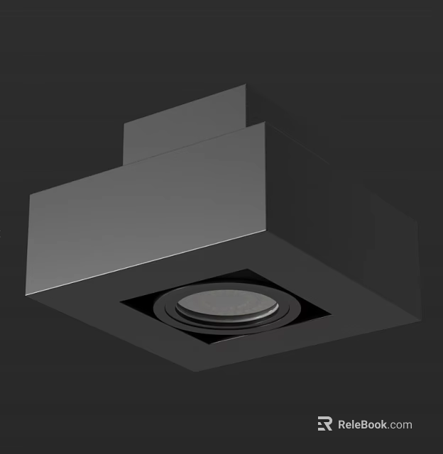 Modern Recessed Ceiling Light With Sleek Square Frame And Circular Body 3d model 