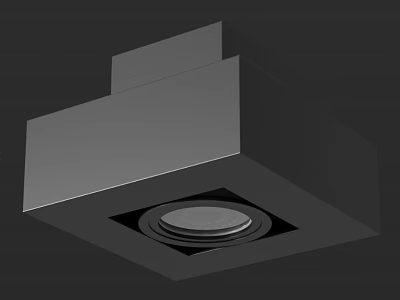 Modern Recessed Ceiling Light With Sleek Square Frame And Circular Body 3d model