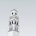 White Tower With Multiple Floors Decorative Windows And Architectural Design