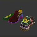 Black Casual Slip On Shoes With Yellow Inner Lining And Non Slip Sole For Daily Use