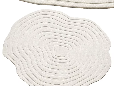 Unique Irregular Shaped Rug With Layered Lines Design 3d model