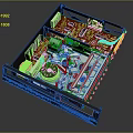 Internal Structure of Electronic Device Featuring Red Orange Circuit Board Green Platter And Metal Components