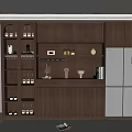 Wine Cabinet Wine Bottle Wine Glass Removable Rail Socket Glass Wine Cabinet Embedded Refrigerator 3d model