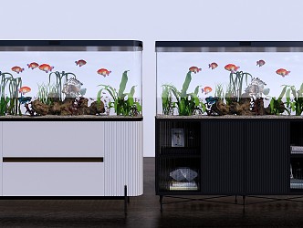 Modern fish tank fish tank combination 3d model