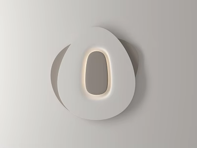 Modern Abstract Wall Light With White Smooth Surface And Soft Illumination Mounted On Gray Wall 3d model