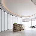 Modern company front desk office reception front desk 3d model
