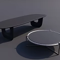 Modern Minimalist Coffee Tables With Oval And Round Shapes Black Tops And Metal Frames
