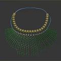 Silver Household Decorative Ornament With Circular Beads And Hanging Wavy Chains
