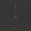 Modern Gyroplane Design With Metal Frame Red Seat Rotor Engine And Wheels