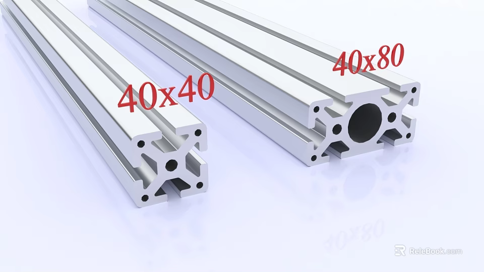 Aluminum Profiles 40x40 And 40x80 Sizes For Industrial Structural Use 3d model 
