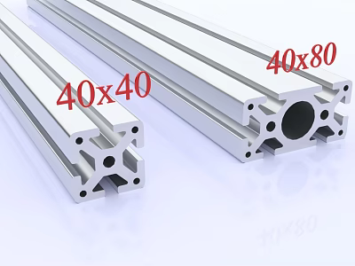 Aluminum Profiles 40x40 And 40x80 Sizes For Industrial Structural Use 3d model