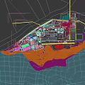 Industrial Plant Complex Layout With Multiple Buildings Green Areas And River