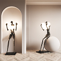 Modern shaped floor lamp sculpture 3d model