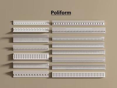 Poliform Decorative Gypsum Moldings In Various Styles For Home Interior Design 3d model
