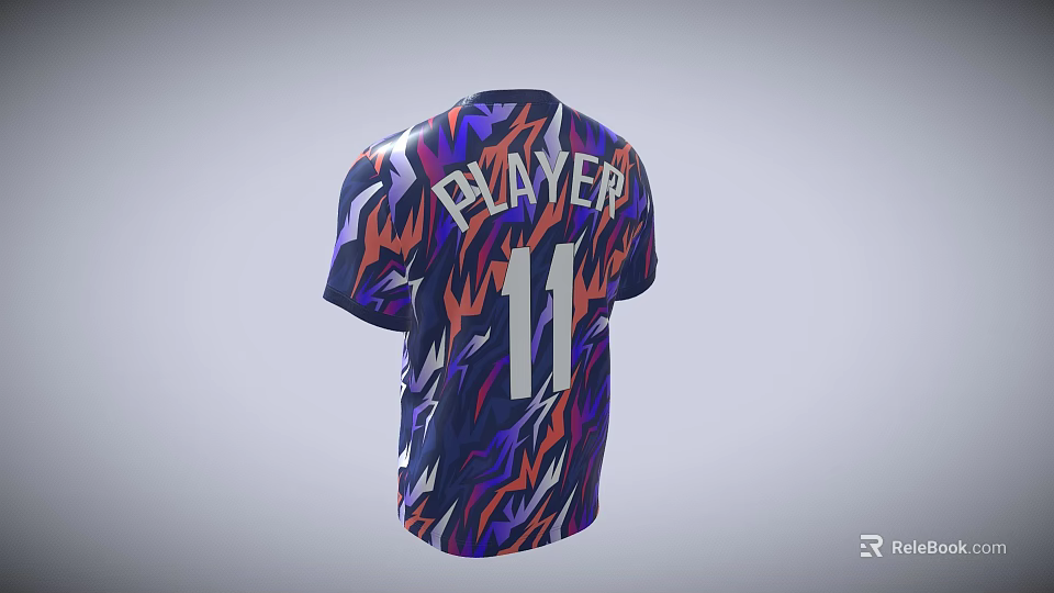 Sports Equipment Player Jersey With Colorful Blue Purple Orange Pattern And Number 11 3d model 