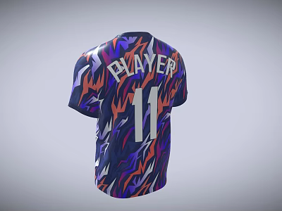 Sports Equipment Player Jersey With Colorful Blue Purple Orange Pattern And Number 11 3d model