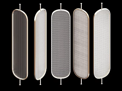 Modern Decorative Screens Featuring Various Mesh Patterns and Frame Designs for Home Decor 3d model