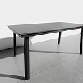 Sleek Modern Minimalist Black Dining Table With Sturdy Metal Legs For Contemporary Home Dining Area
