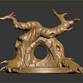 Modern Decorative Sculpture With Golden Tree Root Design And Circular Base