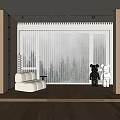 Modern Living Room Interior With Wooden Elements White Sofa And Vertical Blinds