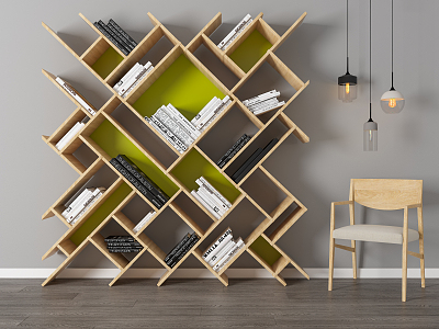 Nordic Bookshelf 3d model