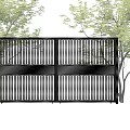 Modern Garden Gate Design With Vertical Slats And Double Panel For Landscape Entrance