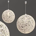 Modern White Spherical Pendant Lights With Woven Mesh Design For Interior 3d model