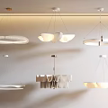 Modern Creative Pendant Lighting Combination With White Shaped Fixtures For Interior Design 3d model