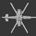 Military Helicopter With Main Rotors Mounted Weapons And Dark Colored Fuselage