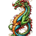 Vibrant Colorful Dragon Ornament Decoration Set With Intricate Design For Home Decor