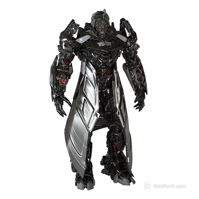 Electric Toy Robot With Metallic Finish Movable Joints And LED Lights 3d model 