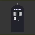 Vintage Dark Blue Police Call Box With Public Call Box Lettering Windows And Door