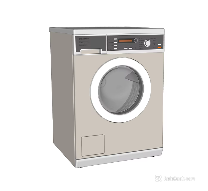 Sleek Front Loading Washing Machine With Modern Control Panel And Buttons 3d model
