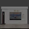 Modern TV Background Wall Design With Multiple TV Displays And Brand Logos