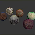 Stunning Space Landscape With Multiple Colorful Planets And Diverse Surface Textures