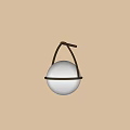 Modern Brass Wall Sconce With Spherical White Shade On Light Colored Wall 3d model