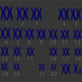 Blue X Shaped Symbols With Numbers Arranged In Rows On Gray Background With Reflection