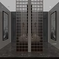 Modern Public Toilet Entrance Design Featuring Male Female Signs Glass Doors And Metal Frames