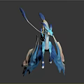 Game and Movie Mythical Creature Character with Blue and White Flowing Mane and Tail