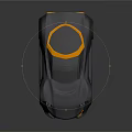 Modern Silver Sports Car with Orange Accents Sleek Design And Transparent Roof