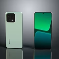 Light Green Smartphones With Back Camera Module And Front Green Blue Screen 3d model